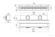 Įkelti vaizdą į galerijos rodinį, Priglaistomas difuzorius ERGOVENT LINEO PRO PUZZLE | 125 mm jungtys*2vnt. x 2 plyšiai x 1050 mm x 20 mm x be sklendės