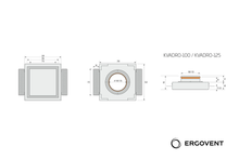 Įkelti vaizdą į galerijos rodinį, Priglaistomas difuzorius ERGOVENT KVADRO - 125mm (su sklende)
