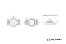 Įkelti vaizdą į galerijos rodinį, Priglaistomas difuzorius ERGOVENT RONDO - 125mm (su sklende)
